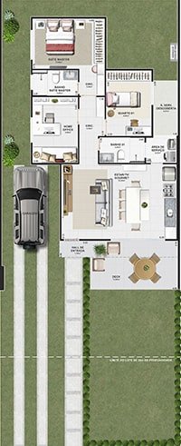 Casa Terrea - 3 quartos - 100 m2