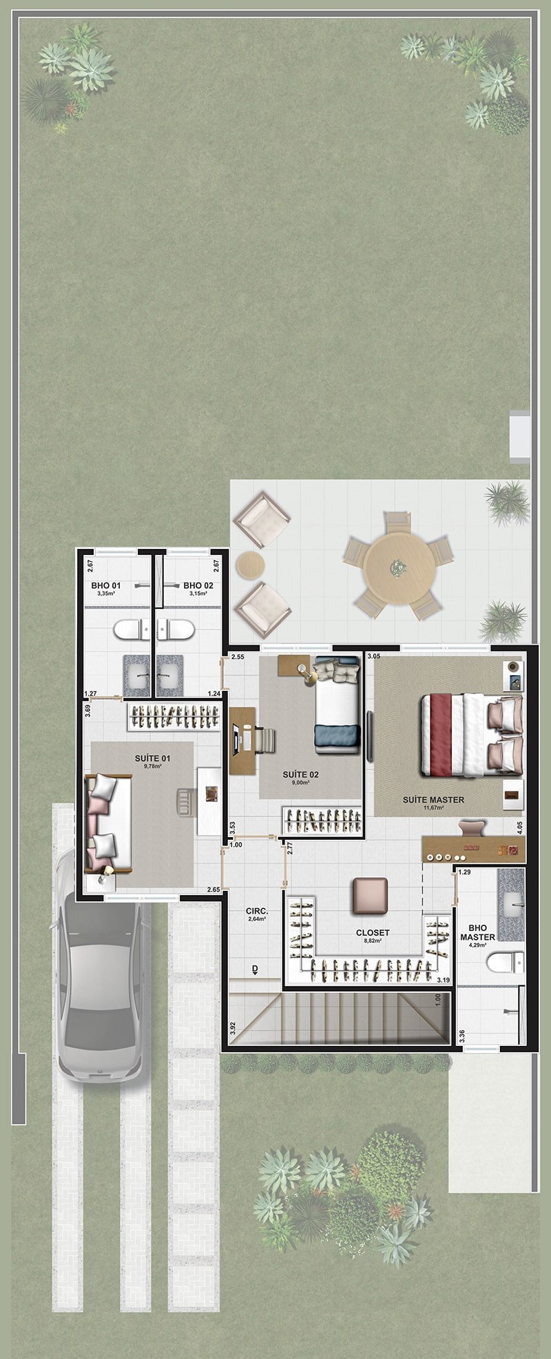 Casa Sobrado - 3 suítes e home office - 150 m2