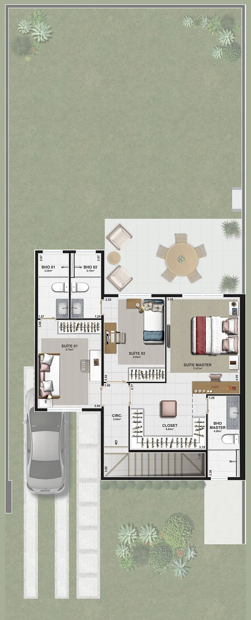 Casa Sobrado - 3 suítes e home office - 150 m2