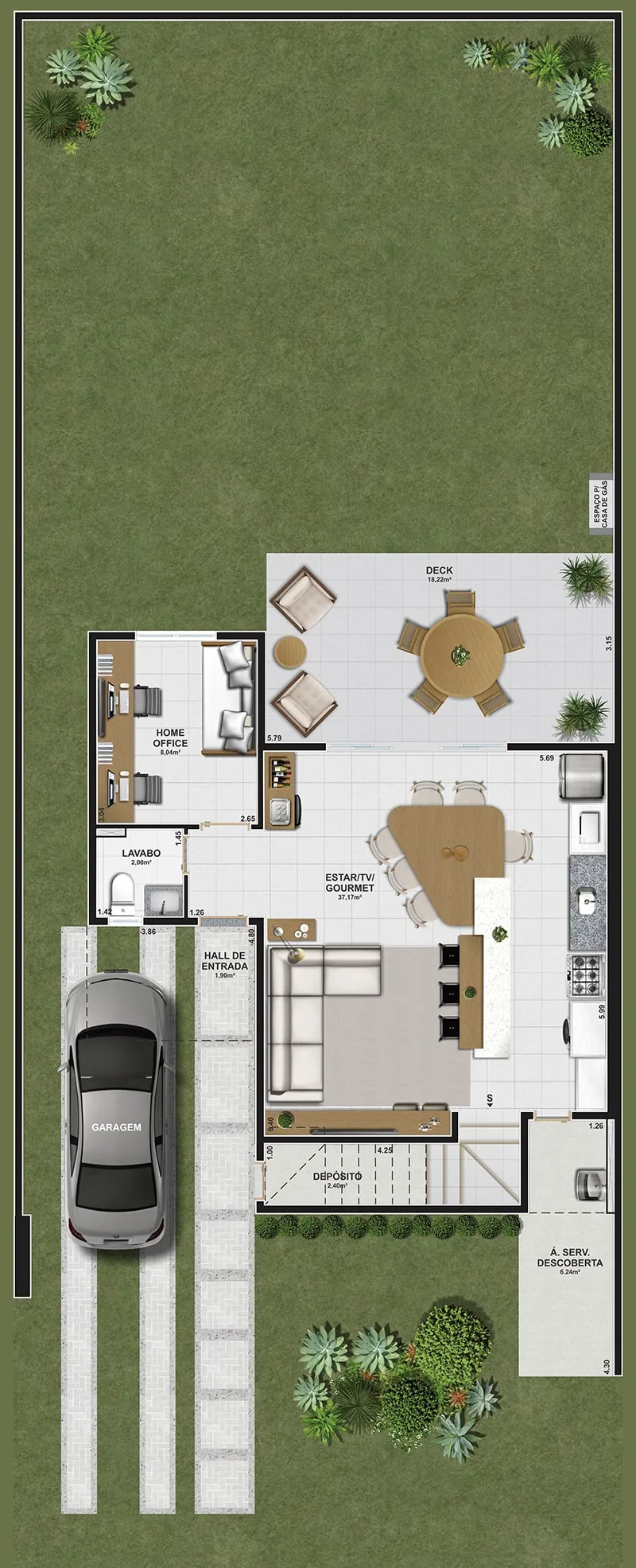 Casa Sobrado - 3 suítes e home office - 150 m2